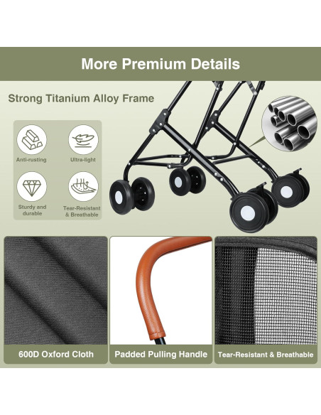 Carrito Doble para Mascotas ENVTEK Negro 2 en 1 Plegable