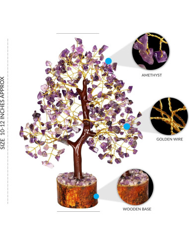 Árbol de Dinero de Amatista PYOR - Decoración Espiritual 26 cm