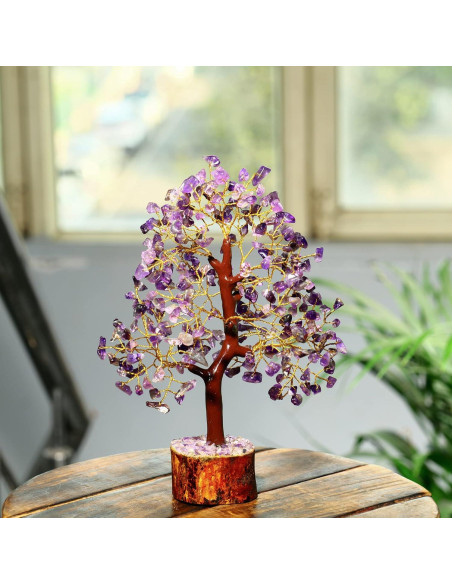 Árbol de Dinero de Amatista PYOR - Decoración Espiritual 26 cm