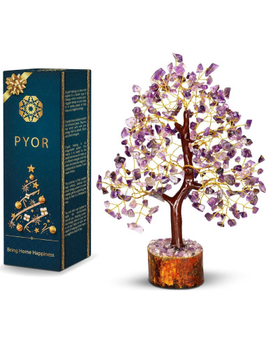 Árbol de Dinero de Amatista PYOR - Decoración Espiritual 26 cm