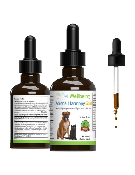 Suplemento Herbal Adrenal Harmony Gold Pet Wellbeing 59 ml