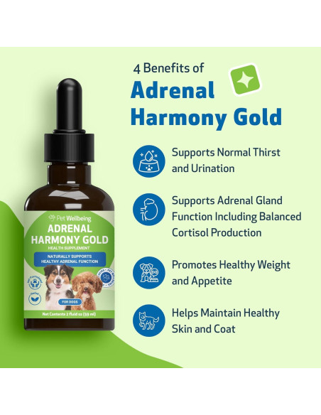 Suplemento Herbal Adrenal Harmony Gold Pet Wellbeing 59 ml