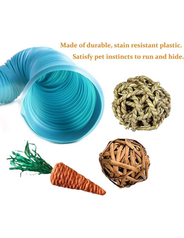 Túnel Plegable para Mascotas Hamiledyi 2 PCS 21 cm Azul