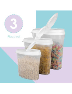 Contenedor de Almacenamiento de Alimentos Home Basics 3 Piezas 2