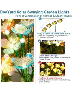 Luces de Jardín Solar DooYard SwayingFlower 2pack IP65 2