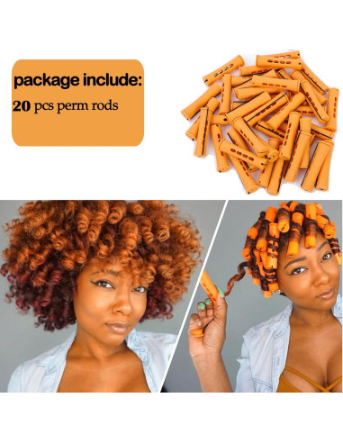 Juego de 20 Varillas de Permanentes Naranjas YOROSTAR para Cabello