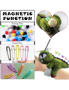 Almohadilla de Agujas Dinosaurio ZDSH con 50 Alfileres Mariposa 2