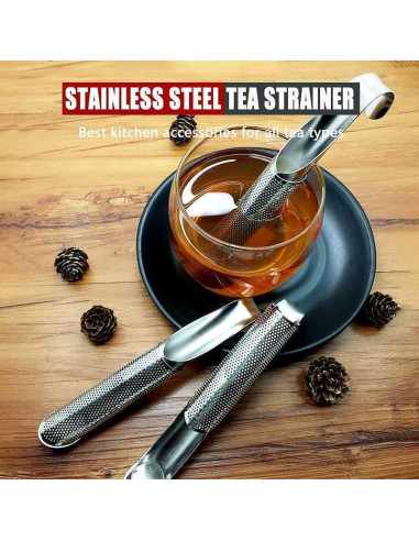 Infusor de Té VLZLQ de Acero Inoxidable con Gancho 14.5 cm
