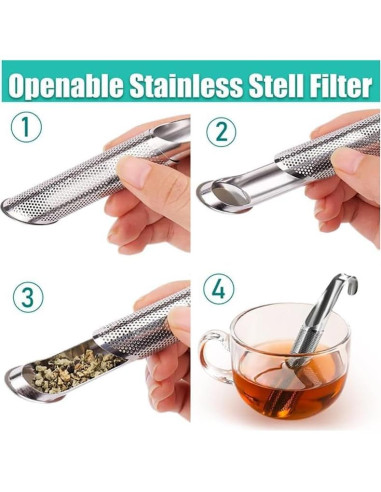 Infusor de Té VLZLQ de Acero Inoxidable con Gancho 14.5 cm