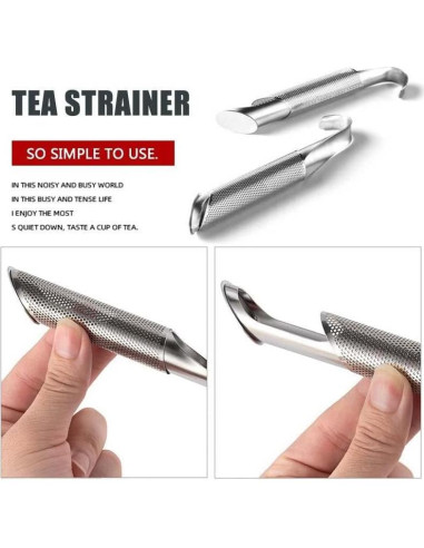 Infusor de Té VLZLQ de Acero Inoxidable con Gancho 14.5 cm