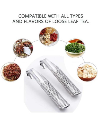 Infusor de Té VLZLQ de Acero Inoxidable con Gancho 14.5 cm