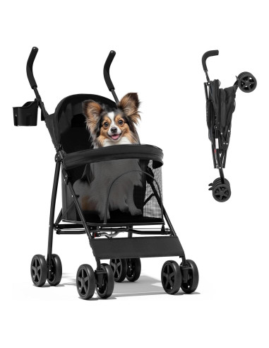 Carrito Plegable para Mascotas Magshion Negro hasta 10 kg