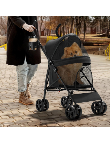 Carrito Plegable para Mascotas Magshion Negro hasta 10 kg