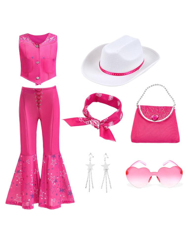 Disfraz de Vaquera para Niñas Rosa Intenso 3-12 años