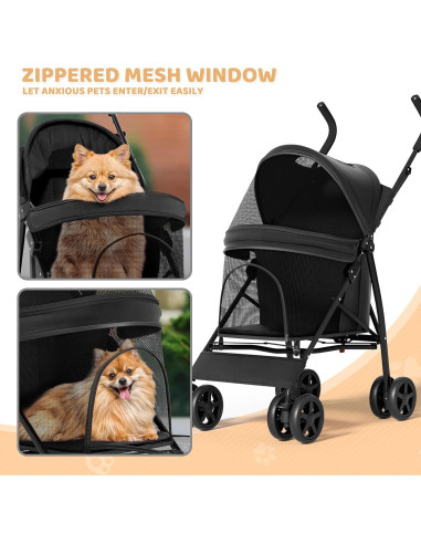 Carrito Plegable para Mascotas Magshion Negro hasta 10 kg