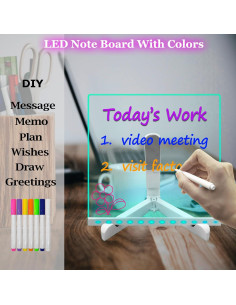 Tablero de Mensajes LED Acrílico ASEAZ 20x19 cm Multicolor 2