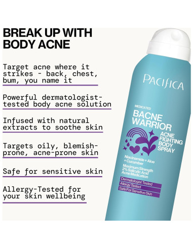 Spray Corporal Aclarador Bacne Pacifica - 2% Ácido Salicílico
