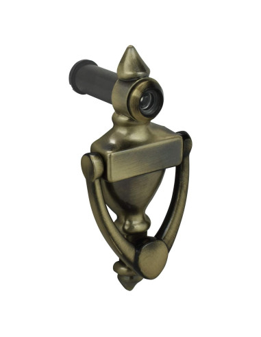 Tirador de Puerta con Visor Nuk3y 10.16 cm Latón Antiguo