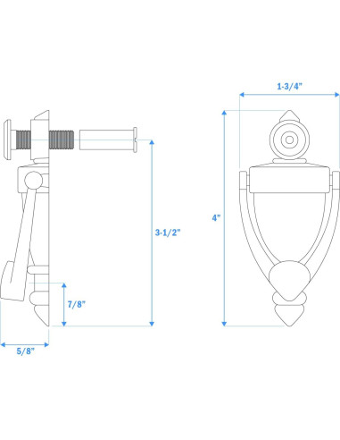 Tirador de Puerta con Visor Nuk3y 10.16 cm Latón Antiguo