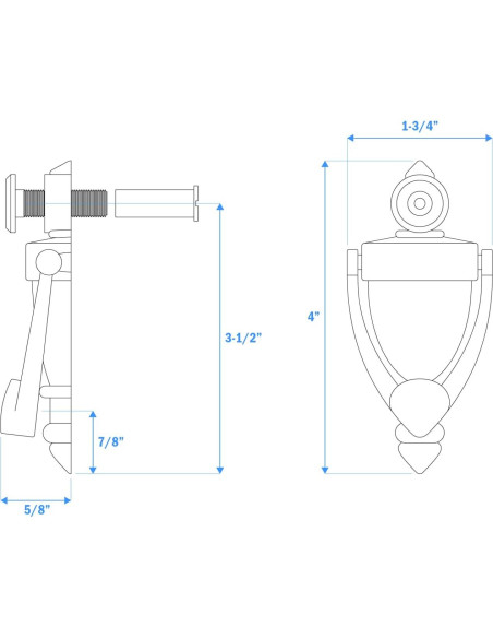 Tirador de Puerta con Visor Nuk3y 10.16 cm Latón Antiguo