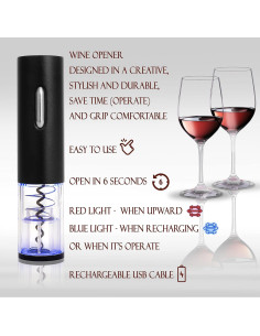 Juego de Abridor de Vino Eléctrico Moss & Stone con Accesorios 2