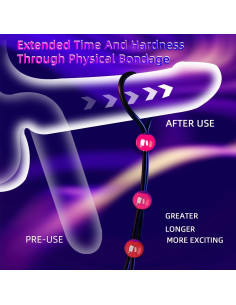 Anillos de Silicona Reutilizables para Hombres - 7 Pcs Negro y Rojo 2