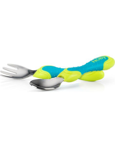 Utensilios de Acero Inoxidable Nuby 2 Piezas Azul Verde 2