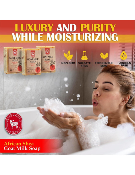 Jabón de Leche de Cabra Shea Honey Sweetie Acres - 3 Barras 141 g