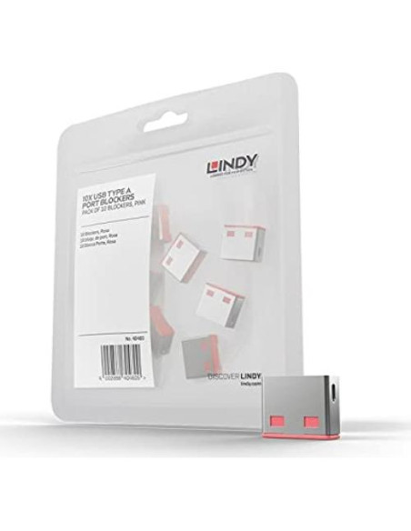 Bloqueador de Puerto USB Lindy 40460 - Paquete de 10 Rosa
