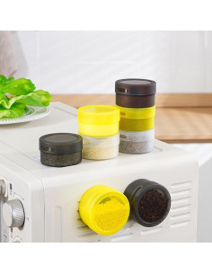 Latas Magnéticas para Especias SHAPERME 4 Piezas Acero Inoxidable 2