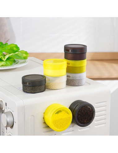 Latas Magnéticas para Especias SHAPERME 4 Piezas Acero Inoxidable