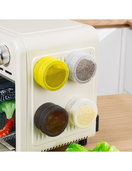 Latas Magnéticas para Especias SHAPERME 4 Piezas Acero Inoxidable
