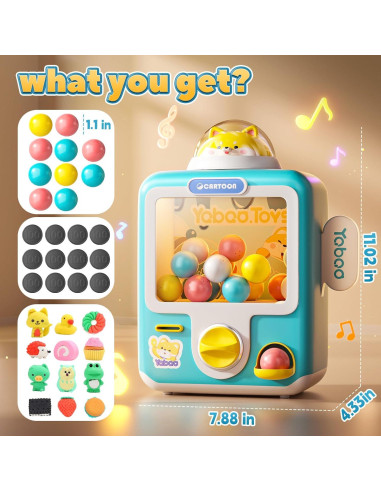 Máquina expendedora Skirfy Mini Juguetes 12 borradores Azul