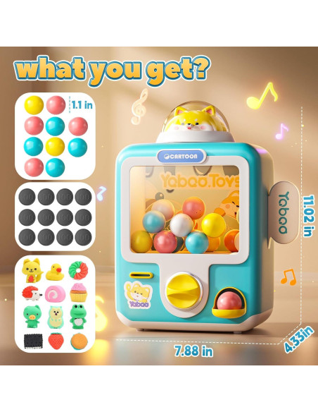 Máquina expendedora Skirfy Mini Juguetes 12 borradores Azul