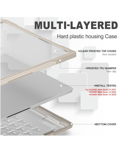 Funda Dura Huawei MateBook D14 2023 MDF-16 Caqui Resistente