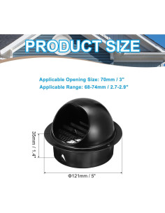 Tapa de Ventilación Redonda PATIKIL 3 Pulgadas Acero Inoxidable 2