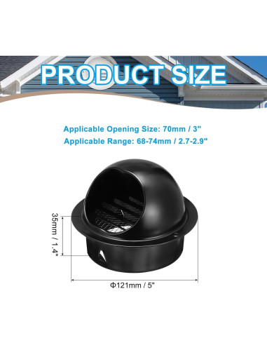 Tapa de Ventilación Redonda PATIKIL 3 Pulgadas Acero Inoxidable