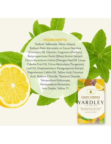 Barra de Baño Hidratante Yardley London Verbena de Limón 113g