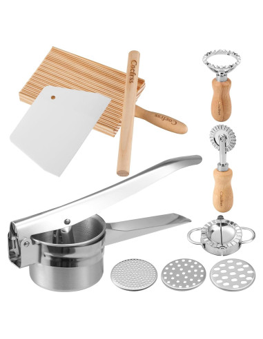 Kit de Herramientas para Hacer Pasta Cocfrss - Tabla de Gnocchi y Prensador de Papas