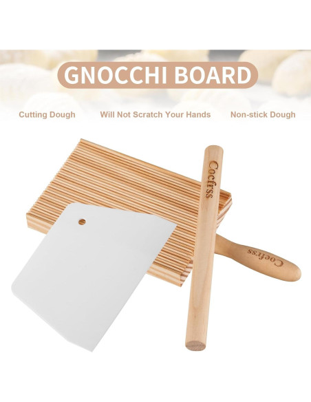 Kit de Herramientas para Hacer Pasta Cocfrss - Tabla de Gnocchi y Prensador de Papas