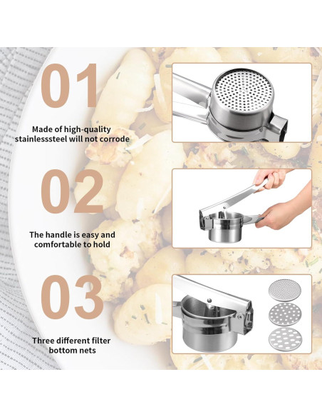 Kit de Herramientas para Hacer Pasta Cocfrss - Tabla de Gnocchi y Prensador de Papas