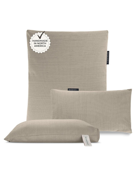 BADESOFA Almohadas de Baño de Lujo 3 Piezas Beige