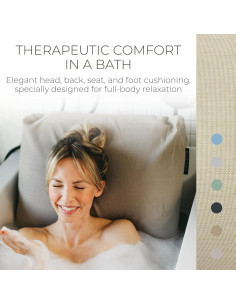 BADESOFA Almohadas de Baño de Lujo 3 Piezas Beige 2