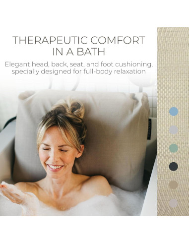 BADESOFA Almohadas de Baño de Lujo 3 Piezas Beige