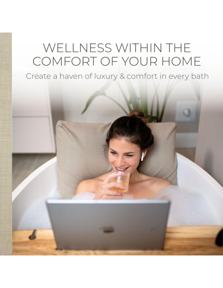 BADESOFA Almohadas de Baño de Lujo 3 Piezas Beige