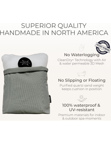 BADESOFA Almohadas de Baño de Lujo 3 Piezas Beige