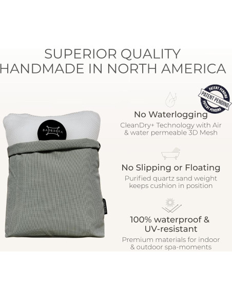 BADESOFA Almohadas de Baño de Lujo 3 Piezas Beige