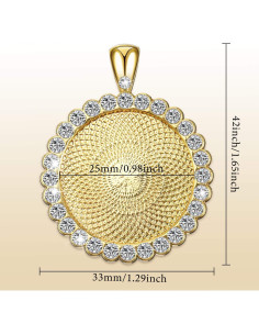 Bandejas de Colgante Hicarer 32 Piezas 25 mm Oro Rhinestone 2