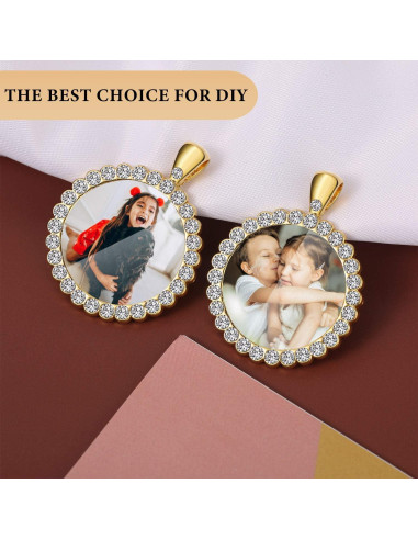 Bandejas de Colgante Hicarer 32 Piezas 25 mm Oro Rhinestone