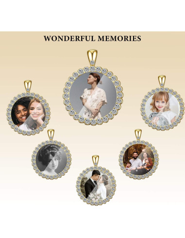 Bandejas de Colgante Hicarer 32 Piezas 25 mm Oro Rhinestone